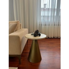 Desping Bottle  Mantar Bohem Modern Sehpa Traverten Suntalam Tabla Alüminyum Gövde