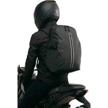 Çantachım Sırt Çantası Motosiklet Kask Bölmeli Sünger Destekli Su Geçirmez Siyah