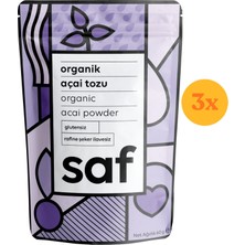 Saf Organik Acai Tozu 60 gr - 3 Adet (180 Gr) - Dezenfektan Hediyeli (%72 Alkol)