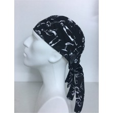 Özbience Siyah Mutfak Desenli Aşçı Kep ve Bandana Seti, Şık ve Kullanışlı