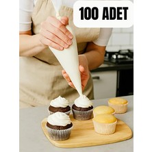 Mucit Home 100 Adet Büyük Boy Kullan At Pasta Krema Sıkma TORBASI-100 Adet Krema Sıkma Torbası