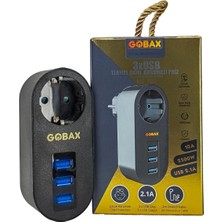 Go İthalat Gobax Termal Akım Korumalı Akıllı Priz 3xusb Li, Çocuk Korumalı, LED Işıklı, Yüksek Isıya Dayanıklı (5473)