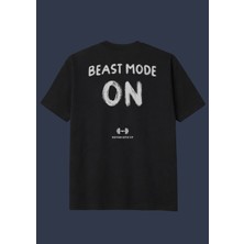 The Granch Beast Mode On -Premium Kalite Oversize Sırt Baskılı %100 Pamuk Tişört / T-Shirt