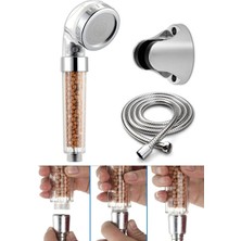 Skygo Filtreli ve Su Tasarruflu Arıtmalı Duş Başlığı Seti Boncuklu Başlık Hortum ve Mafsal Set