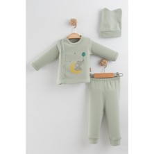 Hobbe Baby %100 Pamuk 3'lü Hastane Çıkışı Yenidoğan Bebek Takımı