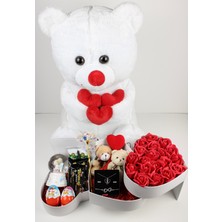 Trend Robo Sevgiliye Özel En Anlamlı Hediye - 65 cm Ayıcık - 925 Ayar Gümüş Kolye,bileklik,küpe