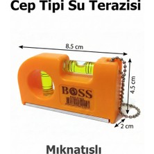 Boss Cep Tipi Mıknatıslı Mini Su Terazisi - Çift Göstergeli
