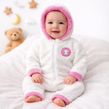 Cemre Welsoft Peluş Kapüşonlu , Fermuarlı Bebek Tulum
