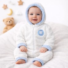 Cemre Welsoft Peluş Kapüşonlu , Fermuarlı Bebek Tulum