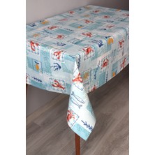 Dede Ev Tekstil Elyaf Silinebilir Pvc Muşamba Masa Örtüsü 1283-YENGEÇMIDYE