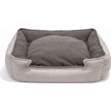 Balpet Peluş Kenarlı Çift Taraflı Evcil Hayvan Yatağı – Kedi ve Köpek Uyumlu Küçük Irk