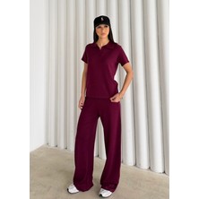 Bejna Kadın Polo Yaka Modal Kısa Kolu Soft Touch Spor Takım