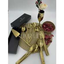 Özbience 8 Parça Gold Sos ve Maşa Servis Seti, Şık Sunumlar Için Ideal