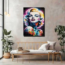 Artprinta Renkli Pop Art Kadın Portresi Kanvas Tablo – Modern, Işıltılı ve Ikonik Duvar Dekoru