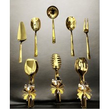 Özbience 8'li Paslanmaz Çelik Servis Takımı: Kepçe, Kürek, Çatal, Kaşık ve Maşa