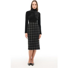 Perspective Siyah Balıkçı Yaka Slim Fit Bluz