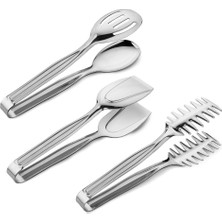 Özbience Pratik ve Şık 3’lü Paslanmaz Çelik Twist Servis Maşası Seti