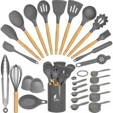 Özbience Yüksek Kaliteli 28 Parça Silikon Spatula Mutfak Seti, Isıya Dayanıklı