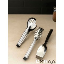 Özbience 3'lü Servis Makarna ve Pasta Maşa Seti, Şık ve Kullanışlı Tasarım