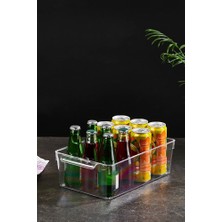 Patulya Aksesuar Kapaklı Buzdolabı Organizeri 325X200X100 mm | Şeffaf Buzdolabı Düzenleyici Saklama Kutusu