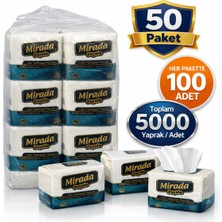 Mirada Lüks Yumuşak Peçete 50 Paket x 100 Yaprak | Toplam 5000 Adet | Ekonomik Toplu Peçete
