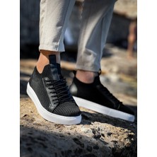Zapatos KB112 Erkek Günlük Bağcıklı Triko Spor Sneaker Ayakkabı Tbt - Siyah