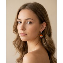 Craftique Renkli Boncuklu Top Küpe – Canlı Renkli Eğlenceli Günlük Kadın / Kız Çocuk Küpe