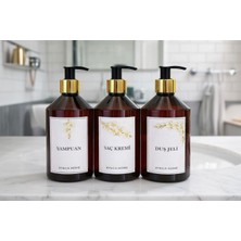 3 Lü Gold Premium Başlıklı Şampuan,duş Jeli ve Saç Kremi Etiketli 500 ml Plastik Şişe