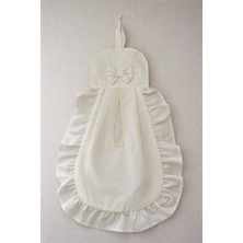 Özbience Krem Renk Keten Fırfırlı Poşetlik, Şık ve Kullanışlı Tasarım