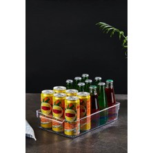 Patulya Aksesuar Kapaklı Buzdolabı Organizeri 325X200X70 mm | Şeffaf Buzdolabı Düzenleyici Saklama Kutusu