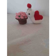 Evim Oyuncak Dünyası Salyangoz ve Çiçek Anahtarlık Amigurumi Organik