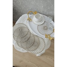 Özbience 6'lı Şık Güpür Tül Peçete Seti, Kahve Keyfinize Zarif Dokunuş