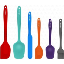 Özbience Renkli 6'lı Isıya Dayanıklı Yanmaz Silikon Spatula Seti