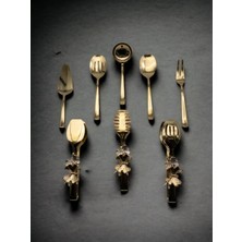 Özbience 8'li Paslanmaz Çelik Servis Takımı - Gold Renkli, Dayanıklı ve Şık