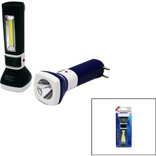 Go İthalat 2ın1 1W + Cob LED Fiş Şarjlı El Feneri (5473)