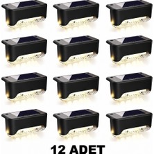 Eser Ticarett Solar LED Köşebent Lamba 12’li Paket | Gün Işığı LED | Güneş Enerjili Duvar Köşe Aydınlatması | Suya Dayanıklı Dış Mekan
