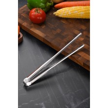 Özbience 304 Çelik 24 cm Çok Amaçlı Mutfak Biftek, Salata ve Ekmek Maşası