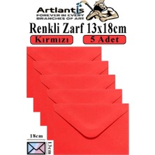 Artlantis Renkli Zarf 13X18 cm 5 Adet Renkli Mektup Zarfı Renkli Davetiye Zarfı Kartpostal Çekiliş Hediye Zarfı