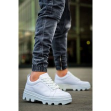 Zapatos KB056 Erkek Günlük Bağcıklı Cilt Spor Sneaker Ayakkabı Cbt - Beyaz