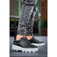 Zapatos KB056 Erkek Günlük Bağcıklı Cilt Spor Sneaker Ayakkabı Cbt - Siyah