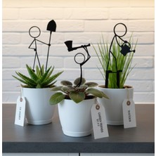 Bayan Rottenmeier Çöp Adamlar (3'lü) Saksı Dibi Süsü - Saksı - Bahçe