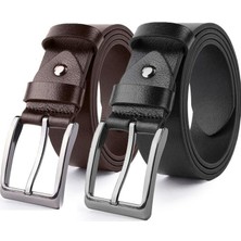 MIPEK DERI 2li 100 % Hakiki Deri Kot Kumaş Kanvas Pantolona Uyumlu Kemer