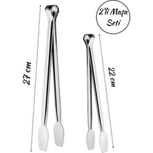 Özbience Paslanmaz Çelik Mutfak ve Izgara Maşa Seti, 27-22 Cm, 2'li
