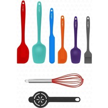 Özbience Yüksek Sıcaklık Dayanıklı 8'li Renkli Silikon Spatula Seti