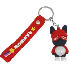 Değirmen Grup Figürlü ve Işıklı Silikon Anahtarlık -  Supe Rock - Kırmızı (Lisinya)