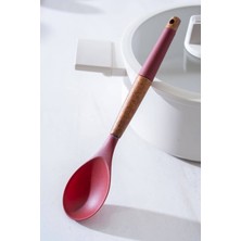 Özbience 28 cm Silikon Servis Kaşığı, Dayanıklı ve Renkli Mutfak Gereci