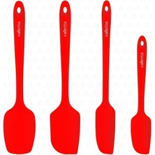 Özbience Osteris 4'lü Kırmızı Isıya Dayanıklı Silikon Spatula Seti