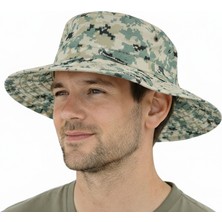 Reva Erkek Kamuflaj Bermuda Şapka – Safari Model, Ayarlanabilir, Yazlık