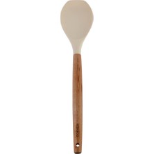 Özbience Doğal Kayın Ağacı Sapanlı Silikon Uçlu Kaşık, Dayanıklı ve Şık Tasarım