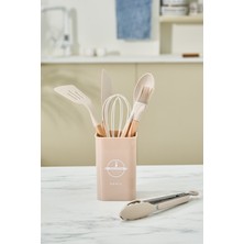 Özbience Şık 7 Parça Kayın Ağacı Saplı Silikon Başlıklı Servis Seti